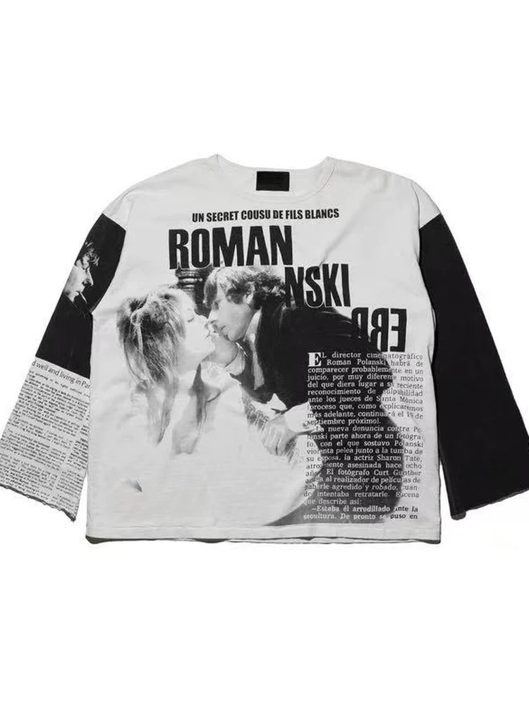 ER/D 25FW Director Roman Portrait Slogan Printing Black and White Contrast Splicing Long Sleeve Tee
ER/D 25FW Director Roman Portrait Slogan Printing Black and White Contrast Splicing Long Sleeve Tee
