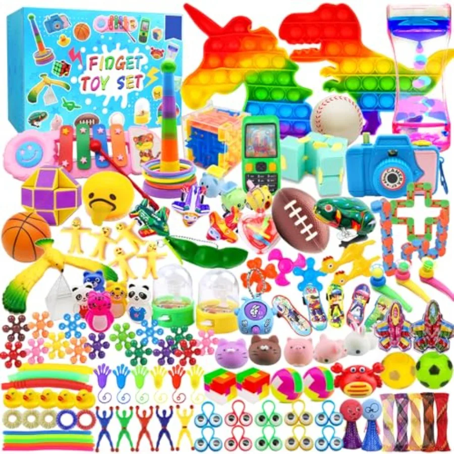 125 Pack Fidget Toys Assortment for 4-8-12StressandAnxiety Relief Toys for Party Favors Treasure Box Fillers Classroom Prizes R
125 Pack Fidget Toys Assortment for 4-8-12StressandAnxiety Relief Toys for Party Favors Treasure Box Fillers Classroom Prizes R