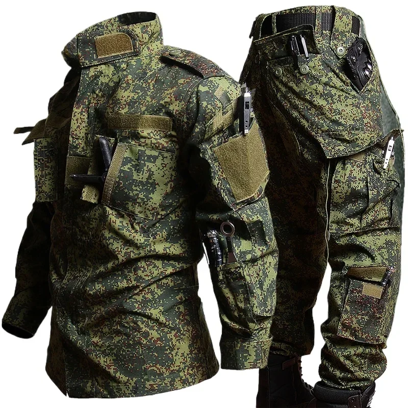 Men's Spring Camouflage Set Multi-pocket Windproof Tactical Jacket Straight-leg Wear-resistant Training Cargo Pants Working Suit
Men's Spring Camouflage Set Multi-pocket Windproof Tactical Jacket Straight-leg Wear-resistant Training Cargo Pants Working Suit