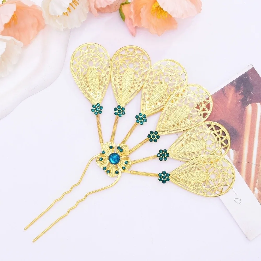 Golden Rhinestone Flower Hairpin Metal Crystal Thai Style Leaf Hair Stick Alloy Silver Ethnic Headdress Jewelry Party
Golden Rhinestone Flower Hairpin Metal Crystal Thai Style Leaf Hair Stick Alloy Silver Ethnic Headdress Jewelry Party