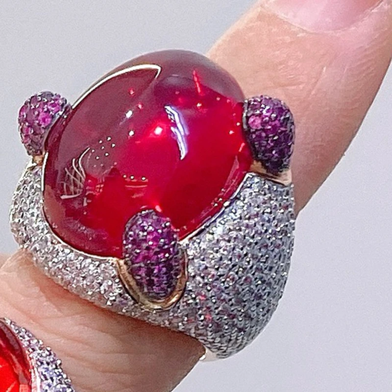 KQDANCE 925 Sterling Silver Round Brilliant Cut Ruby Cubic Zircon Ring For Women Gift
KQDANCE 925 Sterling Silver Round Brilliant Cut Ruby Cubic Zircon Ring For Women Gift