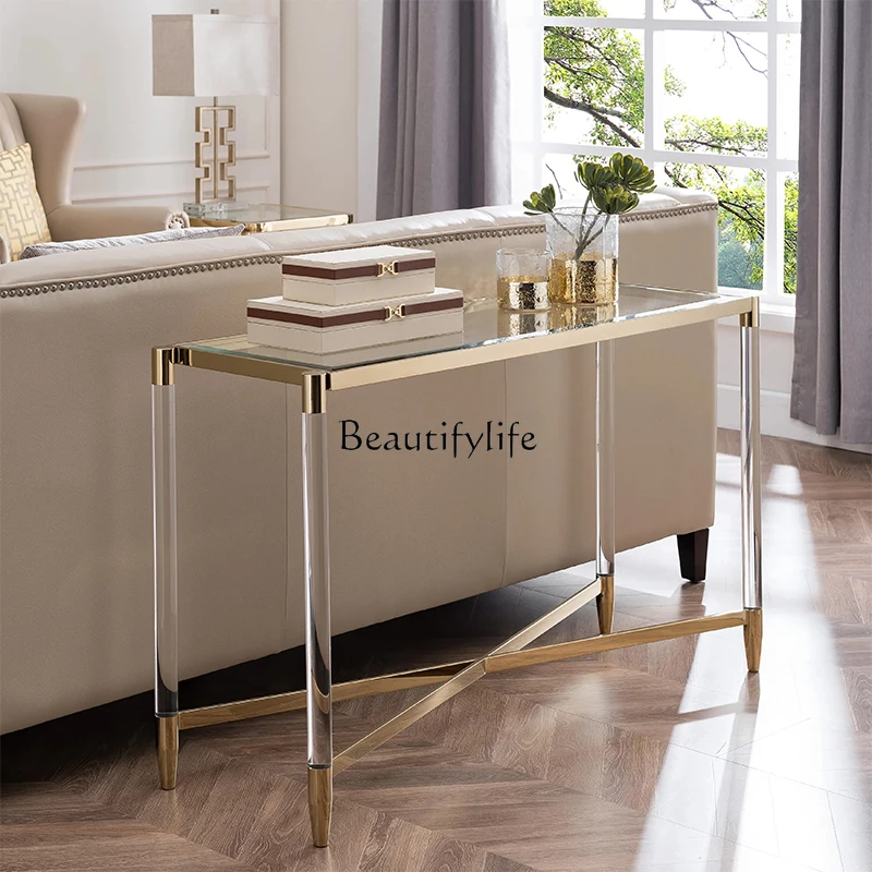 Modern light luxury entrance table transparent acrylic entrance table long back
Modern light luxury entrance table transparent acrylic entrance table long back