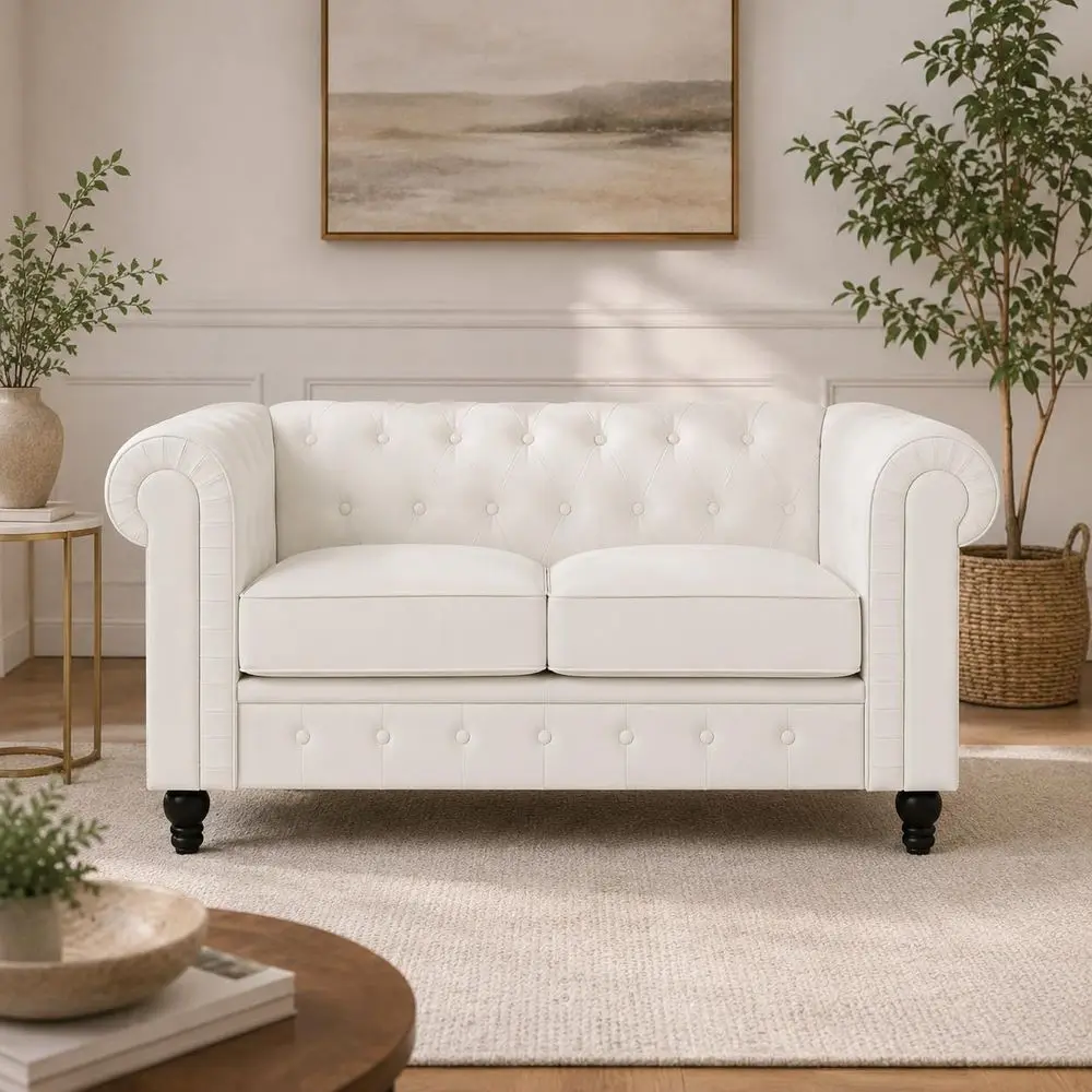 Modern Office Loveseat Sofa for Reception amp Lobby Faux Leather Couch with Plush Cushions, Solid Wood Frame, Button Tufted Des
Modern Office Loveseat Sofa for Reception amp Lobby Faux Leather Couch with Plush Cushions, Solid Wood Frame, Button Tufted Des
