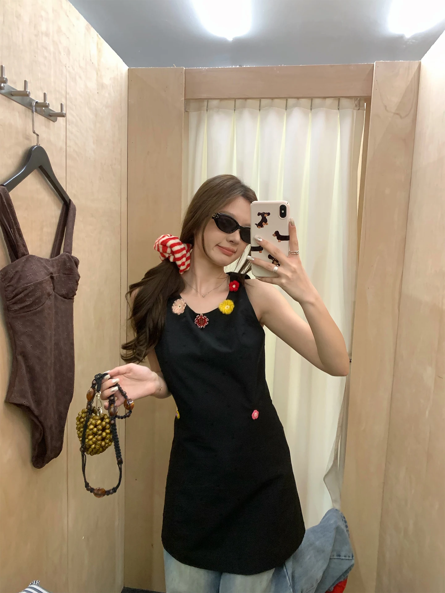 Romantic Heavy Embroidery Short Dress Women's A-Line Sleeveless Black Dress Sweet School Style High Waist Floral Sash Casual
Romantic Heavy Embroidery Short Dress Women's A-Line Sleeveless Black Dress Sweet School Style High Waist Floral Sash Casual