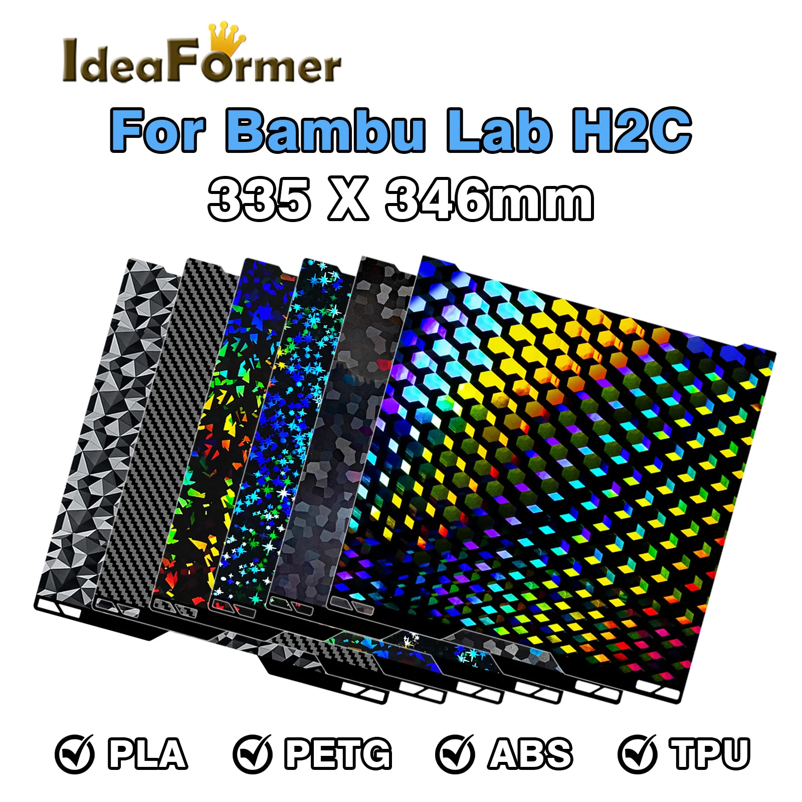 H2C/A2L Smooth PEO PET PEG Build Plate Double Sided Spring Steel Flexible Platform for Bambu H2C/A2L 3D Printer (335x346mm)
H2C/A2L Smooth PEO PET PEG Build Plate Double Sided Spring Steel Flexible Platform for Bambu H2C/A2L 3D Printer (335x346mm)
