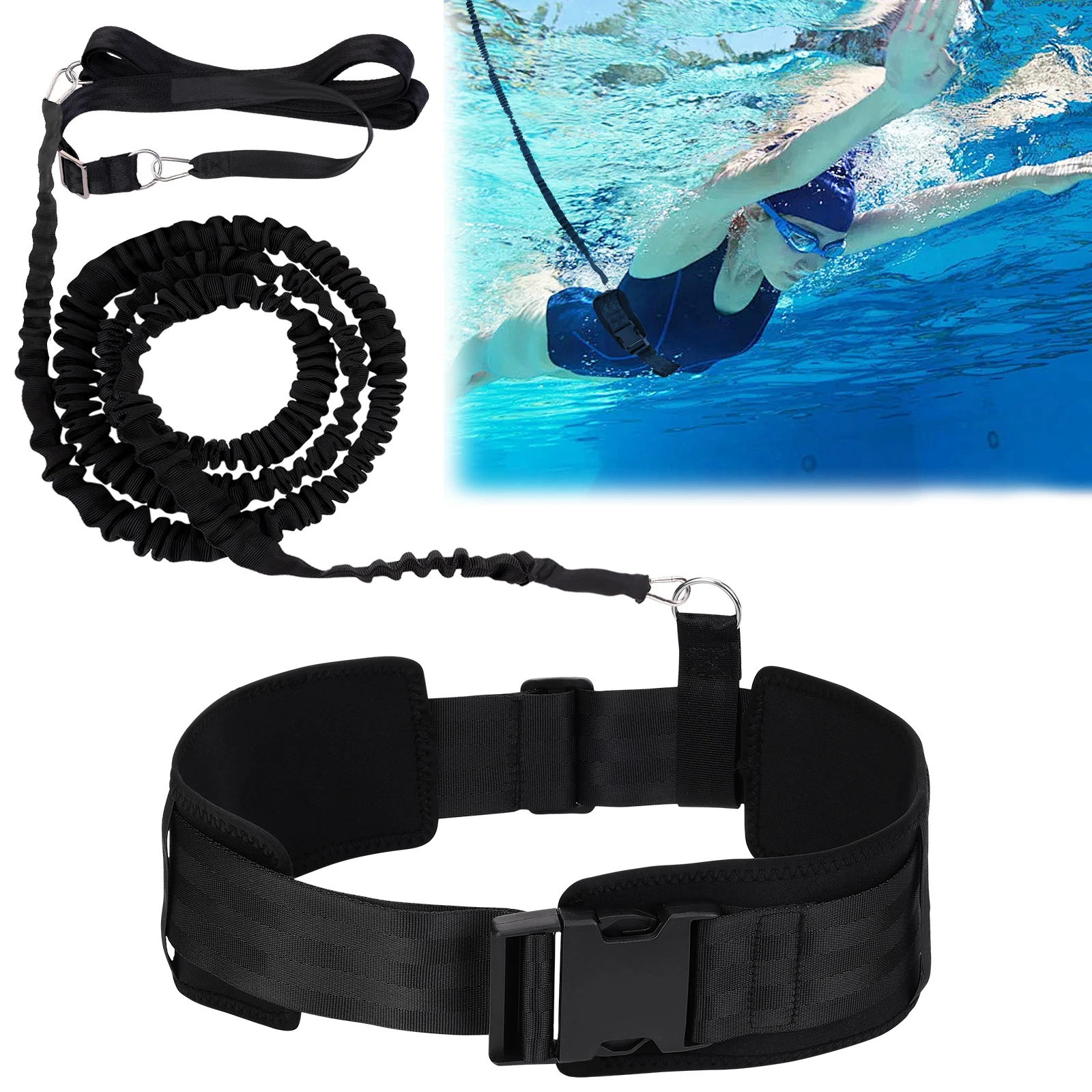 1/2PCS Swim Tether Stationary Swimming Swim Harness Static Swimming Belt Swim Training Belt, Swim Tether Cord Resistance Band
1/2PCS Swim Tether Stationary Swimming Swim Harness Static Swimming Belt Swim Training Belt, Swim Tether Cord Resistance Band 