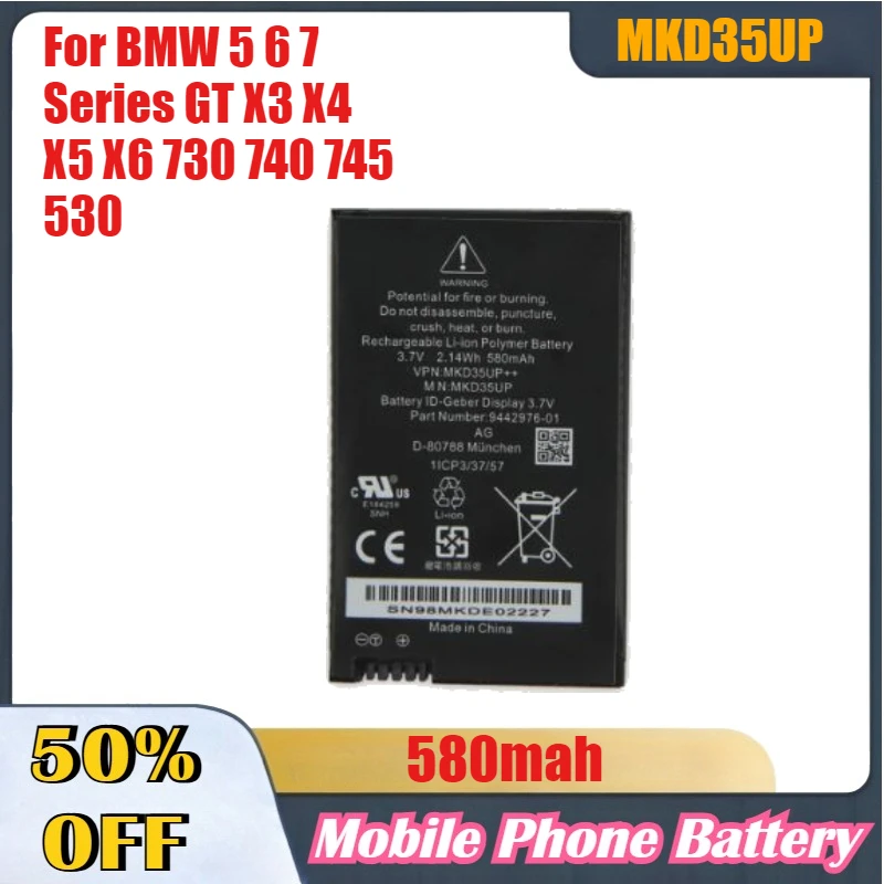 580mah Rechargeable Battery MKD35UP For BMW 5 6 7 Series GT X3 X4 X5 X6 730 740 745 530 Display Remote Control Car Key Battery 
580mah Rechargeable Battery MKD35UP For BMW 5 6 7 Series GT X3 X4 X5 X6 730 740 745 530 Display Remote Control Car Key Battery