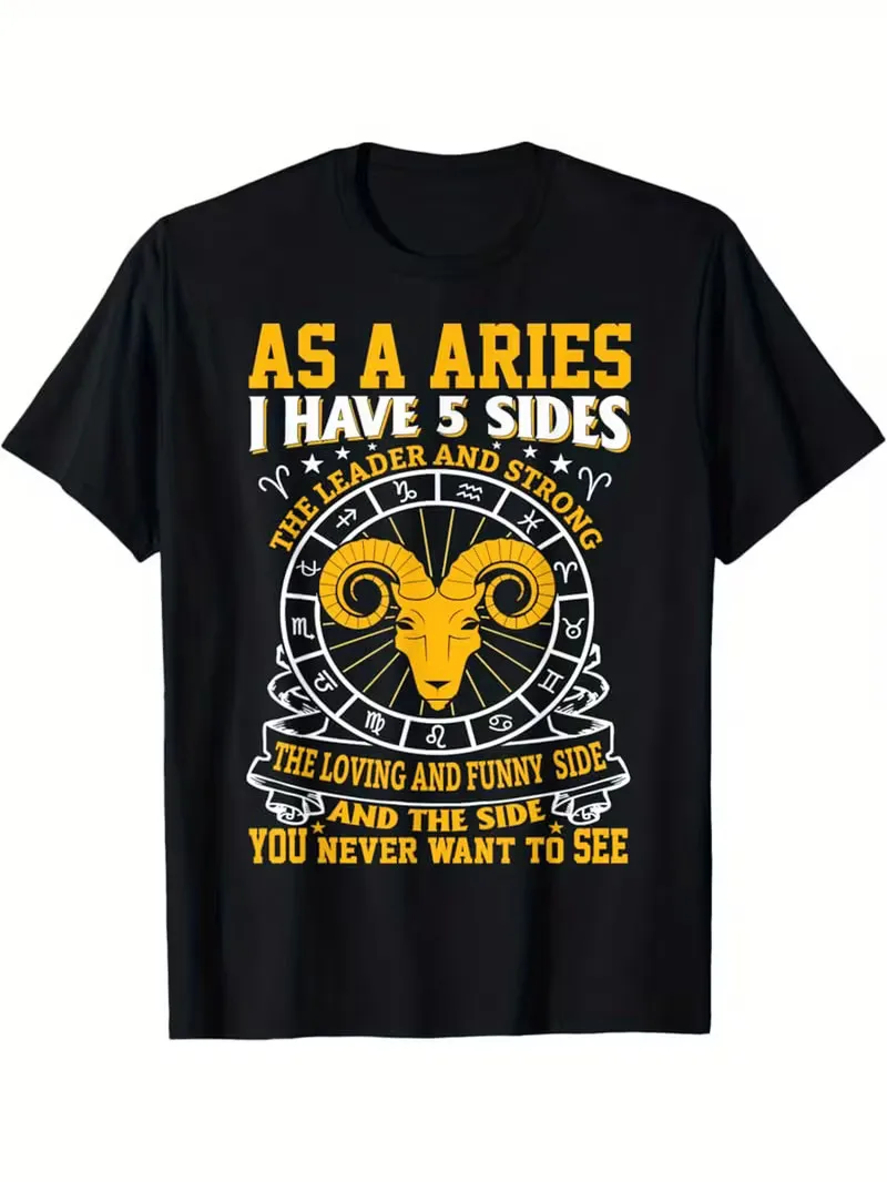 Men's Aries Zodiac Graphic T-Shirt - Funny Astrology Tee with Bold 'Leader & Fun
Men's Aries Zodiac Graphic T-Shirt - Funny Astrology Tee with Bold 'Leader & Fun
