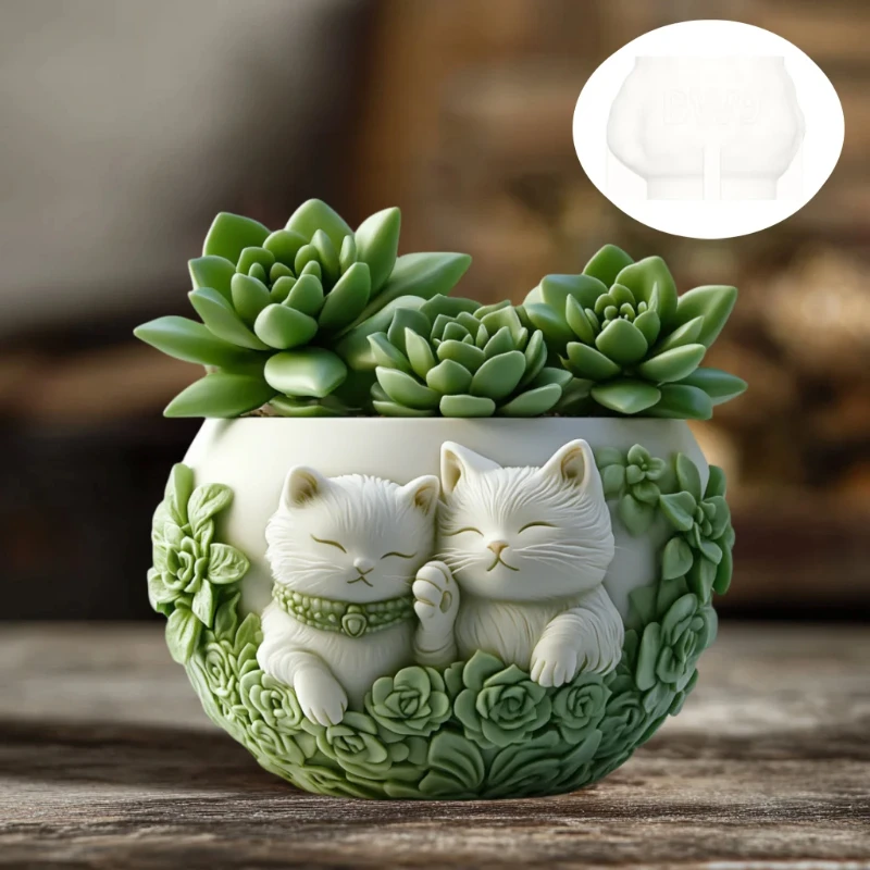1 Couple Cat Relief Succulent Plant Flower Pot Resin Silicone Mold Mother Cat Storage Box Concrete Gypsum Mold Mother's Day Gift
1 Couple Cat Relief Succulent Plant Flower Pot Resin Silicone Mold Mother Cat Storage Box Concrete Gypsum Mold Mother's Day Gift