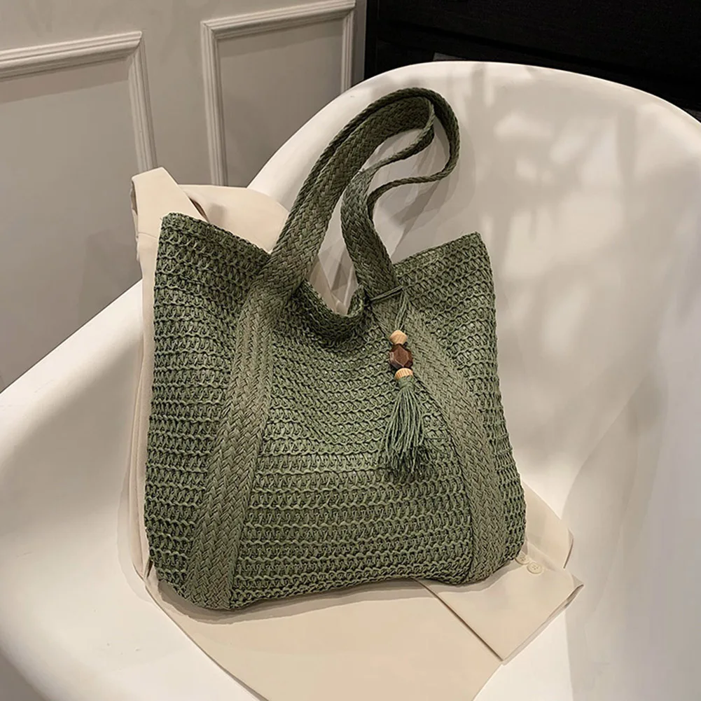 Summer Straw Woven Bag Fashion Handmade Simple Large Capacity with Tassel Pendant Hand-Woven Handbags Shopping Handbag Tote
Summer Straw Woven Bag Fashion Handmade Simple Large Capacity with Tassel Pendant Hand-Woven Handbags Shopping Handbag Tote