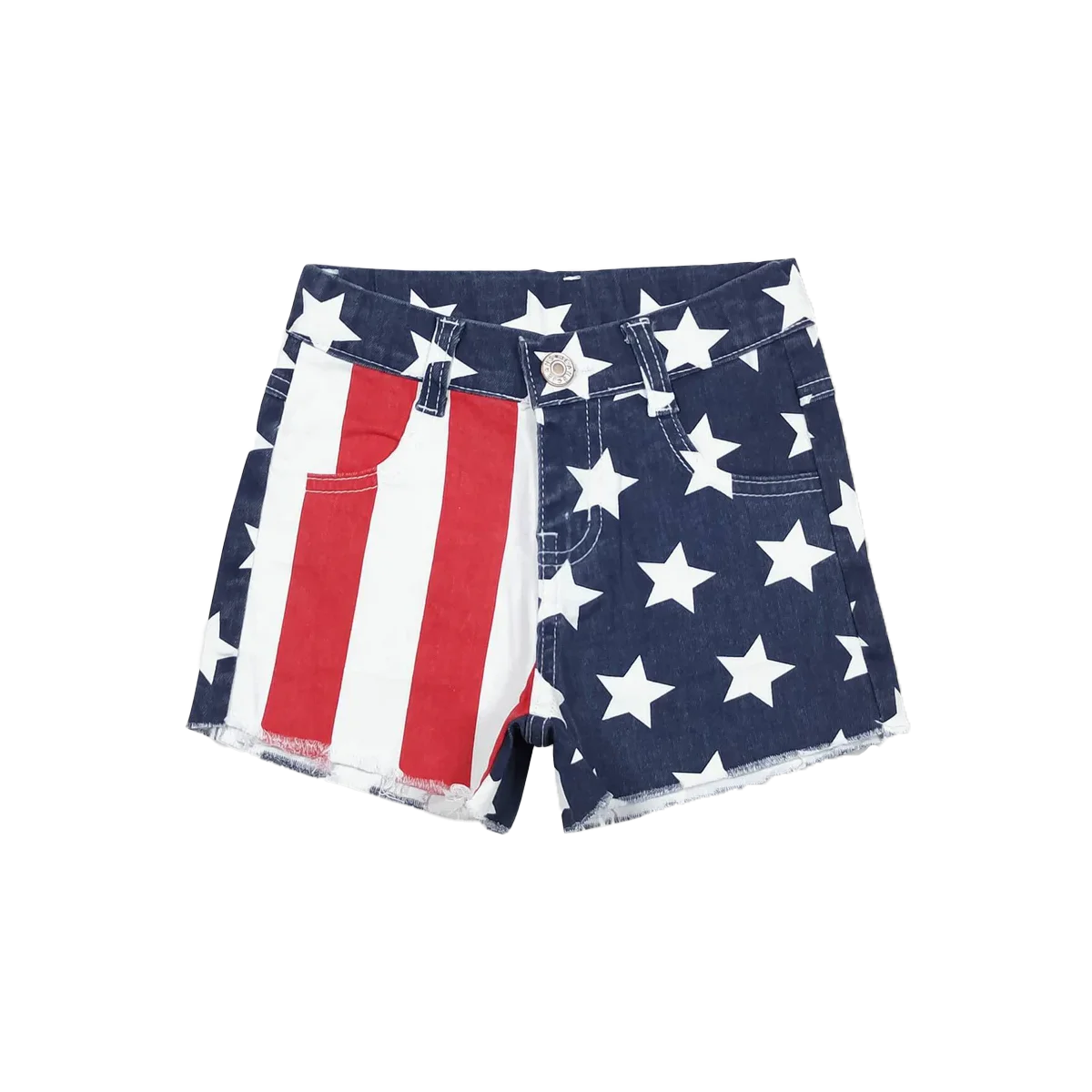 Kids Girls 4th of July Denim Shorts Star And Stripe Pattern Summer Casual High Waist Ankle-Length Outfit Reusable
Kids Girls 4th of July Denim Shorts Star And Stripe Pattern Summer Casual High Waist Ankle-Length Outfit Reusable