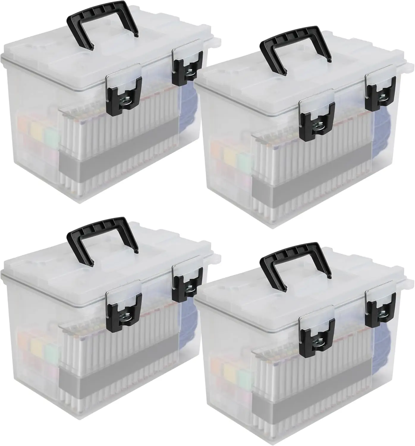 4-Pack Stackable Storage Bins with Lids, Lockable Water-Resistant Plastic Containers for Home Classroom Dorm
4-Pack Stackable Storage Bins with Lids, Lockable Water-Resistant Plastic Containers for Home Classroom Dorm