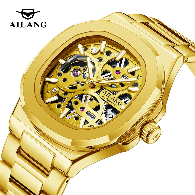AILANG модные брендовые автоматические механические часы для мужчин в стиле стимпанк, скелетон, стальной ремешок, водонепроницаемые светящиеся мужские квадратные часы
AILANG модные брендовые автоматические механические часы для мужчин в стиле стимпанк, скелетон, стальной ремешок, водонепроницаемые светящиеся мужские квадратные часы