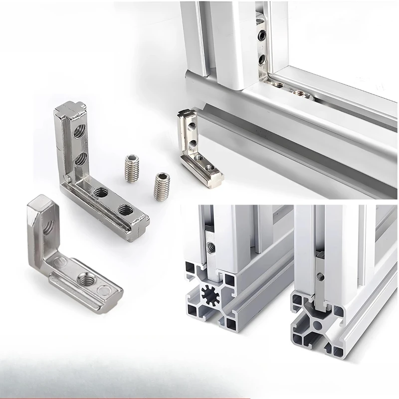 5/10pcs 2020 3030 4040 shelf corner bracket connector 4 hole silver black aluminium profile adjustable set kit fixing fastener
5/10pcs 2020 3030 4040 shelf corner bracket connector 4 hole silver black aluminium profile adjustable set kit fixing fastener