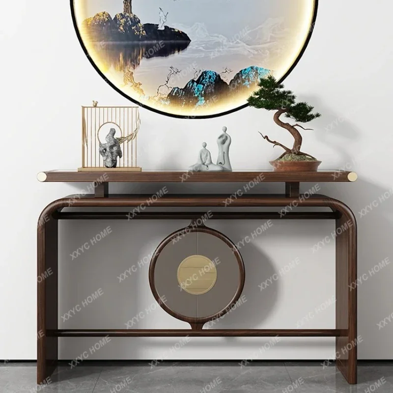 A Ebony wood strip case enters the house against the wall, living room table, entrance cabinet
A Ebony wood strip case enters the house against the wall, living room table, entrance cabinet
