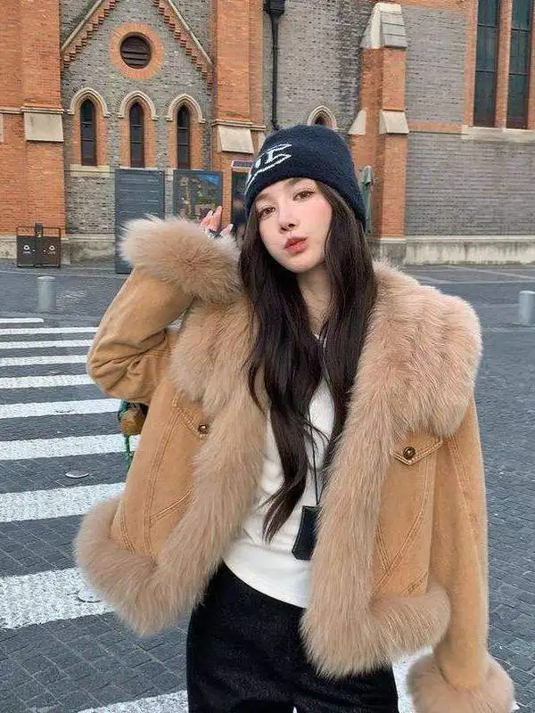 High-End Fur Collar Denim down Jaet ort Outerwear Women's Loose Fur Coat Trendy Winter Outerwear Casual Commute Sle
High-End Fur Collar Denim down Jaet ort Outerwear Women's Loose Fur Coat Trendy Winter Outerwear Casual Commute Sle