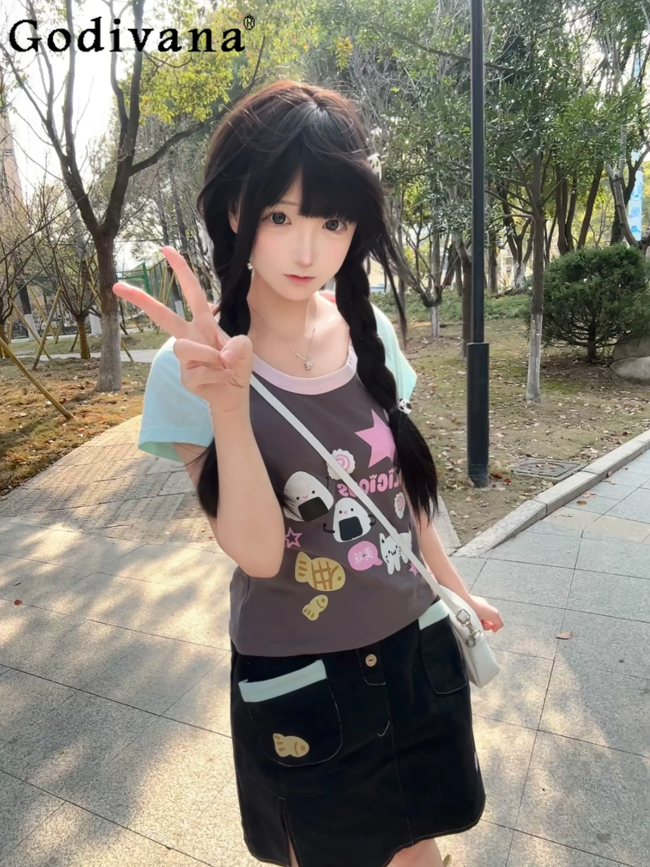 Original Japanese Soft Girl Lo Kawaii T-shirt Top Skirt Set Female Summer Female Student Y2k Print Tees Sweet Daughter Clothes
Original Japanese Soft Girl Lo Kawaii T-shirt Top Skirt Set Female Summer Female Student Y2k Print Tees Sweet Daughter Clothes