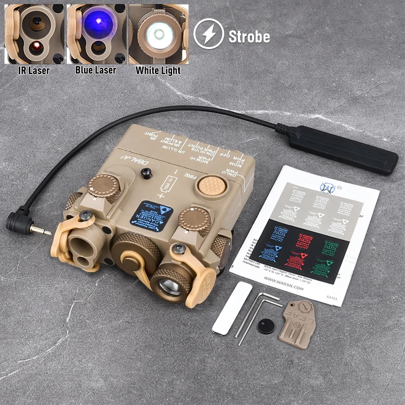 WADSN Tactical DBAL-A2 Sight Red Green Blue Dot IR Laser White Light Strobe Hunting Airsoft Aim DBAL PEQ Fit 20mm Picatinny Rail
WADSN Tactical DBAL-A2 Sight Red Green Blue Dot IR Laser White Light Strobe Hunting Airsoft Aim DBAL PEQ Fit 20mm Picatinny Rail