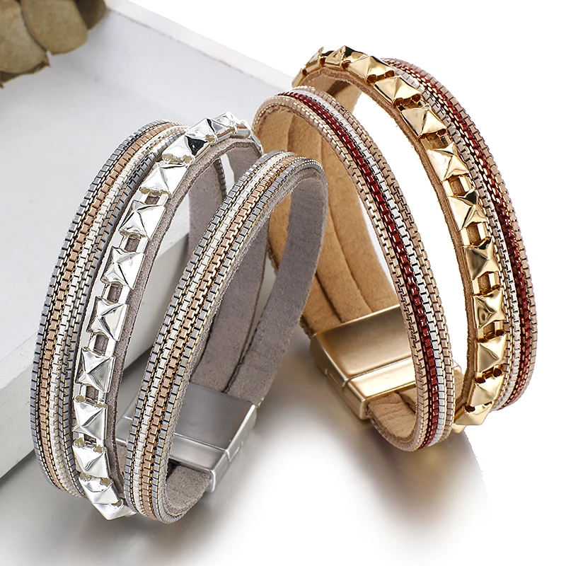 Amorcome Vintage Multiple Layers Charms Leather Bracelets for Women Men Metal Chains Studded Wrap Wrist Bracelet Bangle Jewelry
Amorcome Vintage Multiple Layers Charms Leather Bracelets for Women Men Metal Chains Studded Wrap Wrist Bracelet Bangle Jewelry