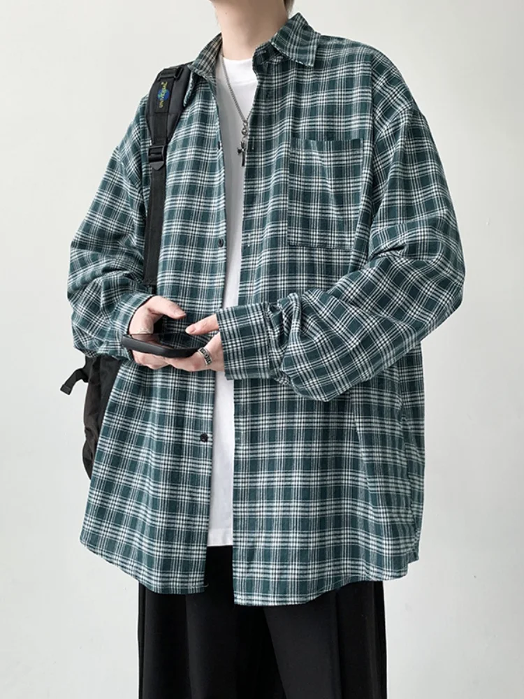 Hong Kong Style Chic Plaid Long Sleeve Men's Shirt Casual High-End Feeling Spring Autumn Outerwear Classic Loose Fit Button down
Hong Kong Style Chic Plaid Long Sleeve Men's Shirt Casual High-End Feeling Spring Autumn Outerwear Classic Loose Fit Button down