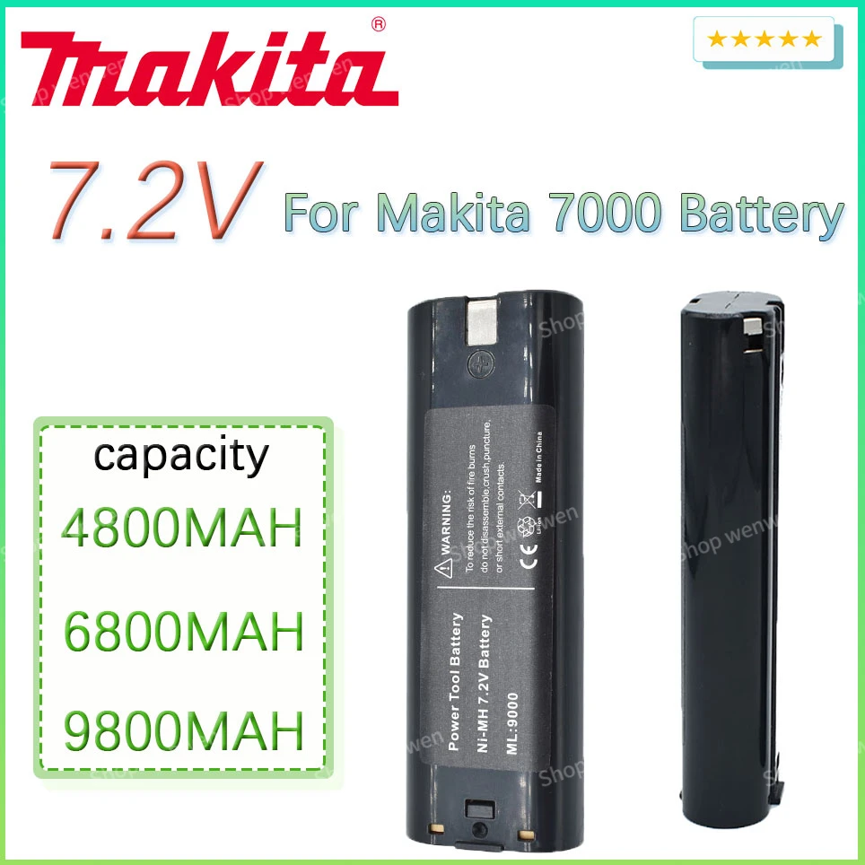 7.2V 6800mAh Ni-MH Replacement Battery For Makita 7000 7002 7033 191679-9 192695-4 632002-4 632003-2 7.2V Battery L50 192532-2
7.2V 6800mAh Ni-MH Replacement Battery For Makita 7000 7002 7033 191679-9 192695-4 632002-4 632003-2 7.2V Battery L50 192532-2