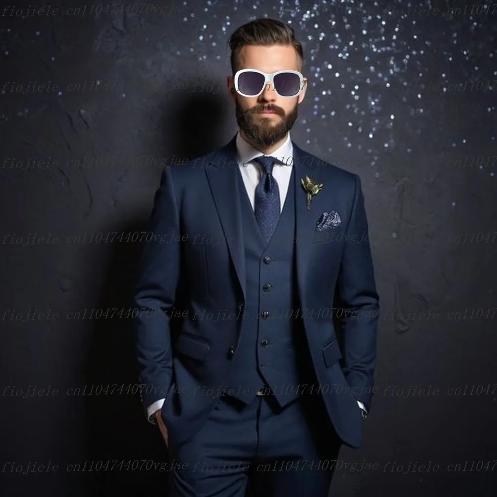 Navy Blue Men Suit Formal Occasion Wedding Party Groom Groomsman Business Male Tuxedos Customized 3 Piece Set Jacket Vest Pants
Navy Blue Men Suit Formal Occasion Wedding Party Groom Groomsman Business Male Tuxedos Customized 3 Piece Set Jacket Vest Pants