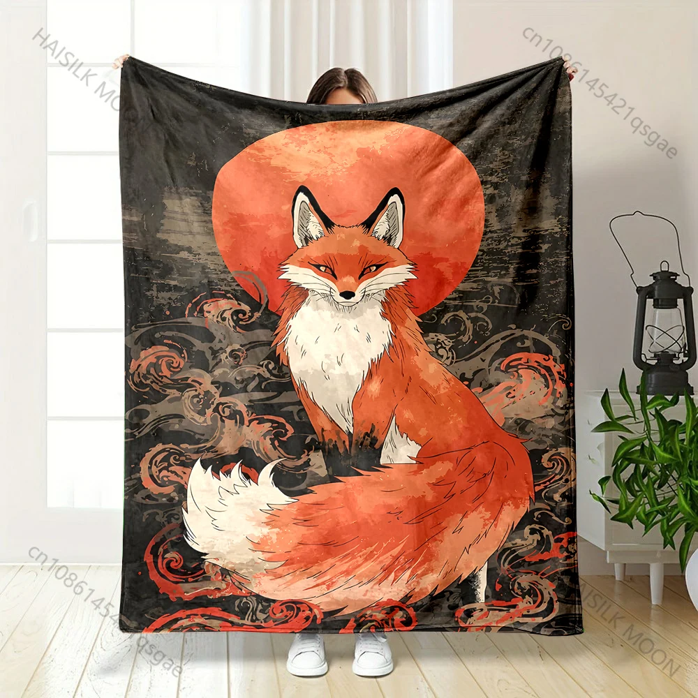 Stylized fox before red sun Print Blanket Warm Soft Fluffy Kids and Adult Sofa Bed Throw Blanket Outdoor Travel Camping RV
Stylized fox before red sun Print Blanket Warm Soft Fluffy Kids and Adult Sofa Bed Throw Blanket Outdoor Travel Camping RV