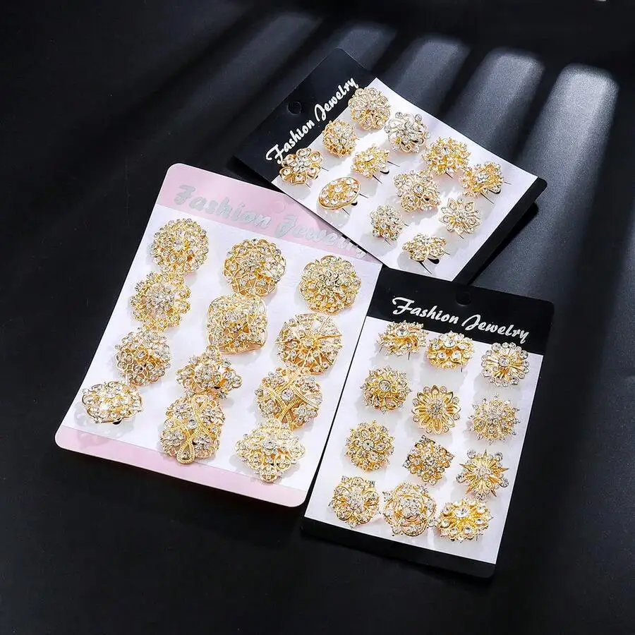 36Pcs Alloy Crystal Rhinestone Decorative Pins For Women Clothing Brooches DIY Wedding Bouquet Accessories
36Pcs Alloy Crystal Rhinestone Decorative Pins For Women Clothing Brooches DIY Wedding Bouquet Accessories