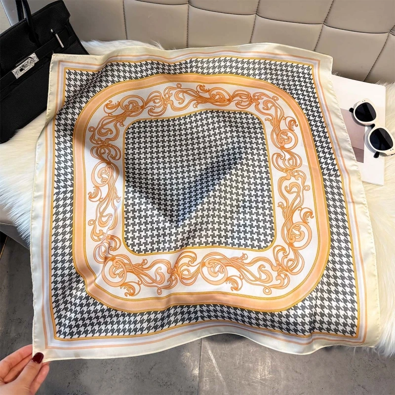 Bandana Houndstooth Baroque Print Women Silk Feeling Square Scarf Soft Satin Neck Hair Scarf Head Wrap for Office Daily Gift
Bandana Houndstooth Baroque Print Women Silk Feeling Square Scarf Soft Satin Neck Hair Scarf Head Wrap for Office Daily Gift