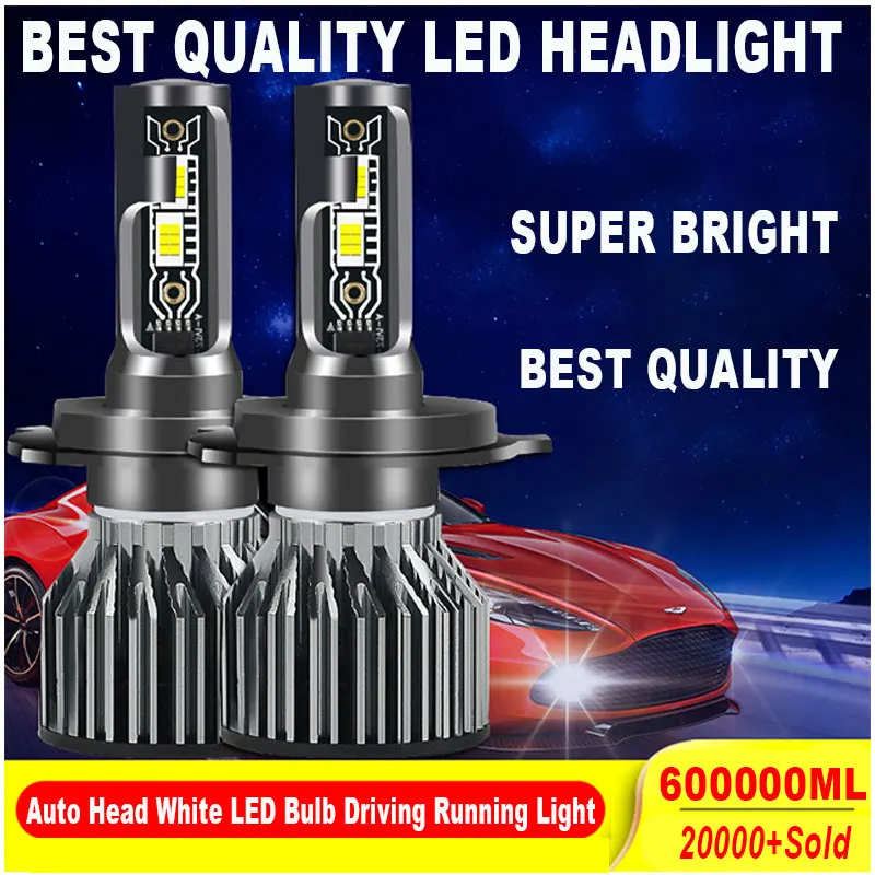 H4 LED Bulb, 500% Ultra Bright, 6000 K, 60 W, 18000 LM,IP68,12V-24V,Mini Size 1:1, Plug and Play for High/Low Beam (Pack of 2)
H4 LED Bulb, 500% Ultra Bright, 6000 K, 60 W, 18000 LM,IP68,12V-24V,Mini Size 1:1, Plug and Play for High/Low Beam (Pack of 2)
