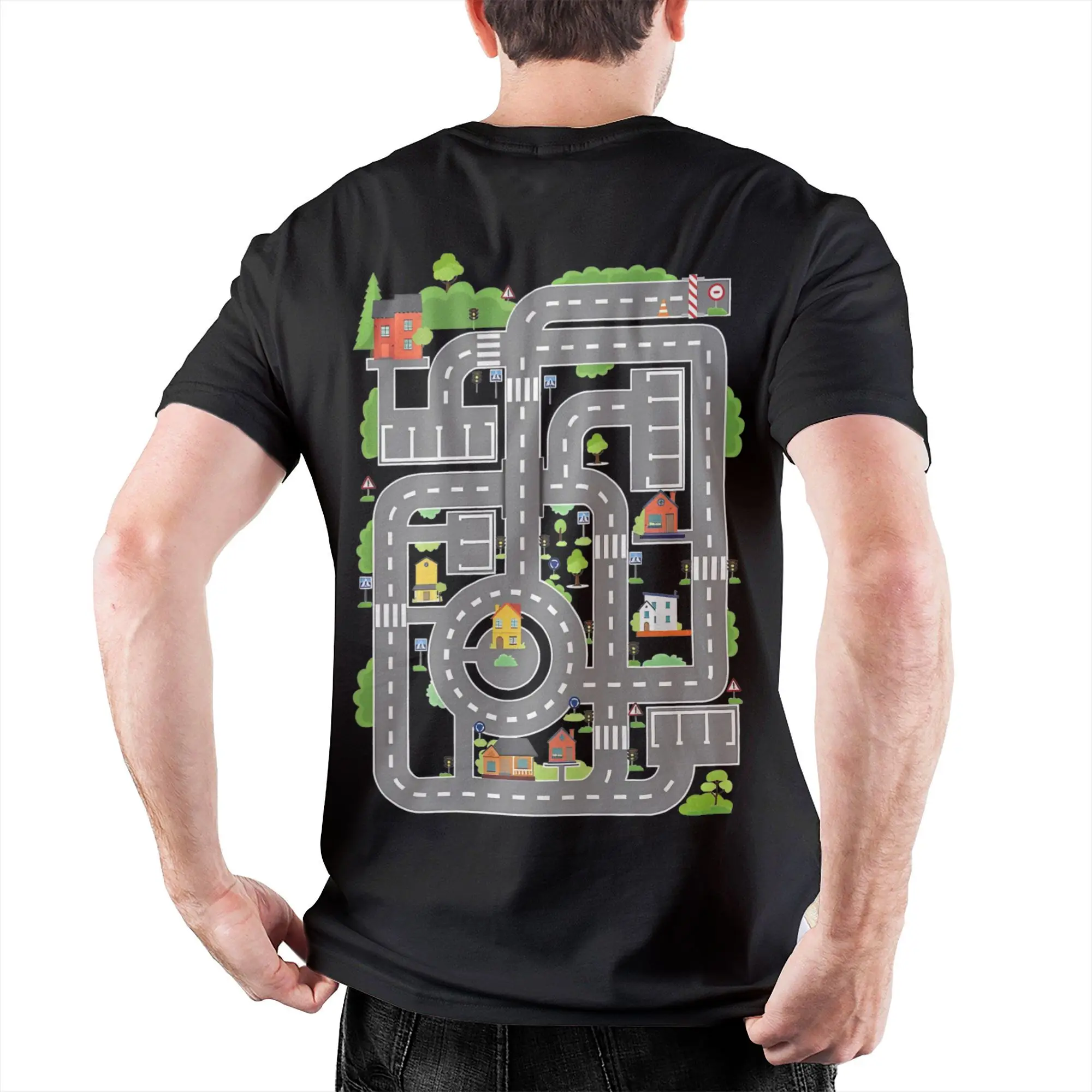 Funny Play Cars On Dad's Back Play Mat Car Race Track T-Shirt Men Cotton Short Sleeve Crewneck Summer Tops
Funny Play Cars On Dad's Back Play Mat Car Race Track T-Shirt Men Cotton Short Sleeve Crewneck Summer Tops