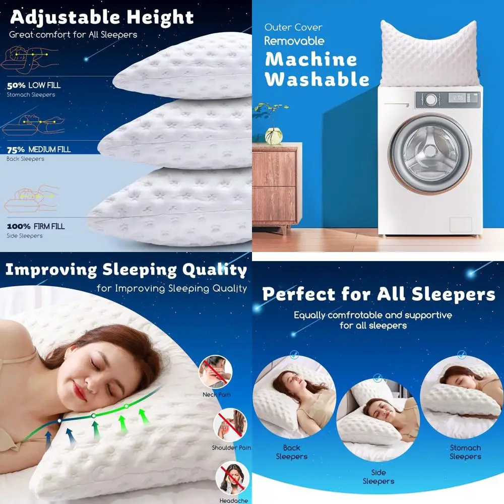 Роскошные изогнутые подушки из пены с эффектом памяти для сна на боку – поддержка шеи и плеч, регулируемый размер Queen, набор из 2 штук, моющиеся, Crescent
Роскошные изогнутые подушки из пены с эффектом памяти для сна на боку – поддержка шеи и плеч, регулируемый размер Queen, набор из 2 штук, моющиеся, Crescent