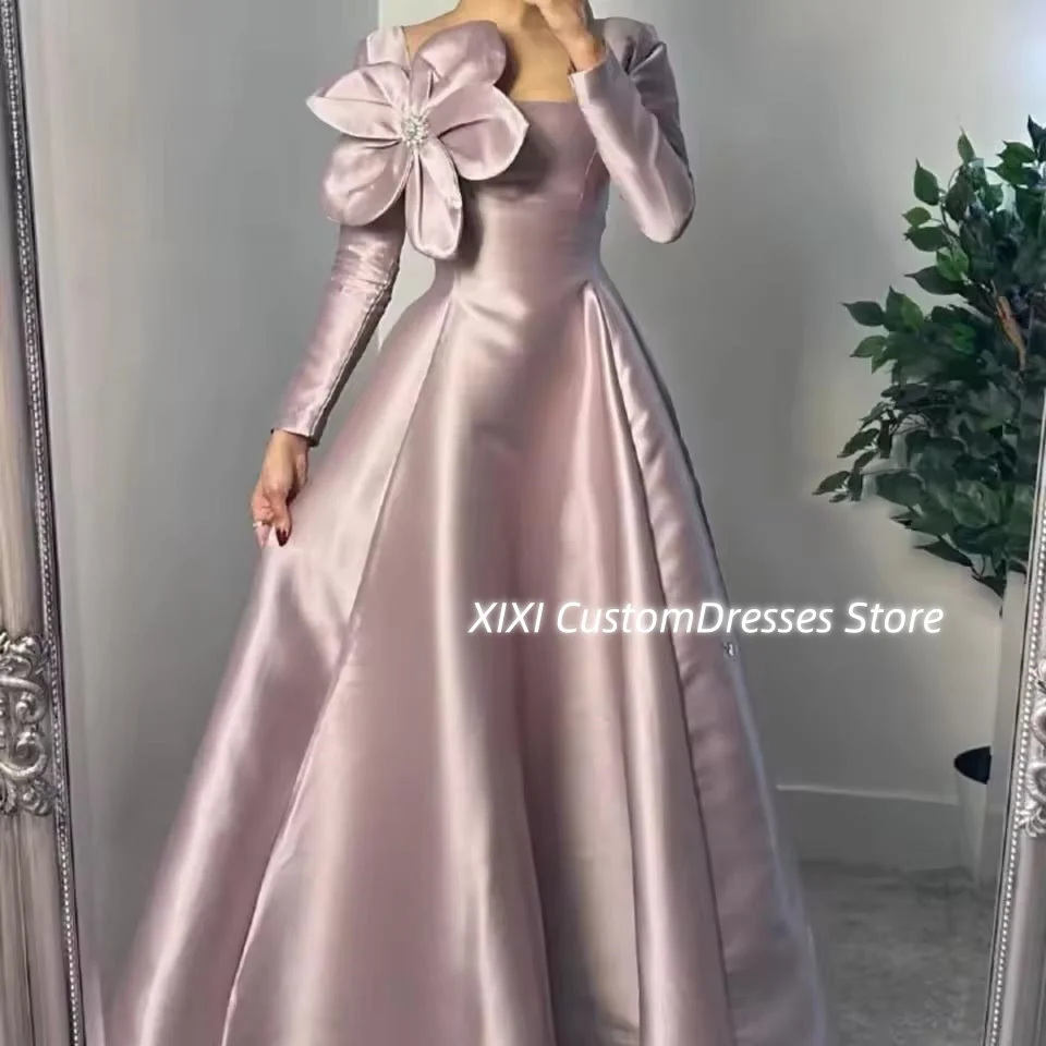 Customized Luxury Evening Dresses A-Line Scoop Neckline Prom Dresses Floor-Length Flowers Vestidos De Festa Zipper Up Satin Cock
Customized Luxury Evening Dresses A-Line Scoop Neckline Prom Dresses Floor-Length Flowers Vestidos De Festa Zipper Up Satin Cock