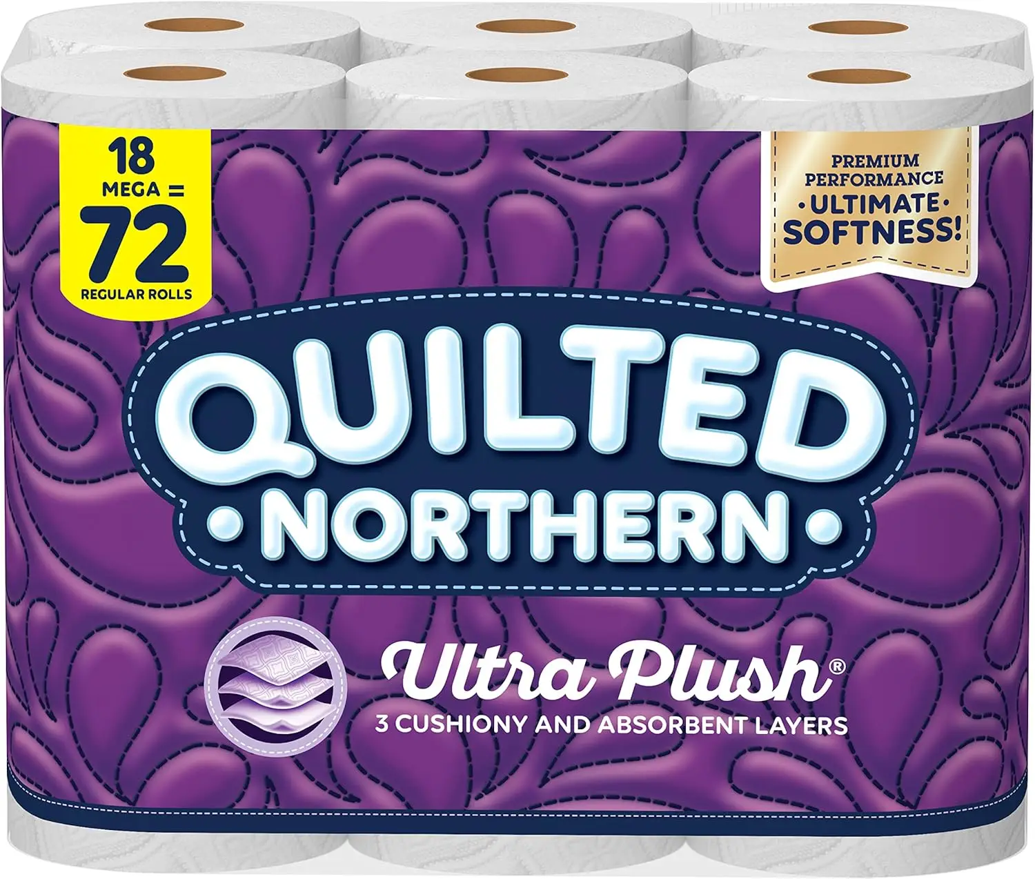 Ultra Plush Toilet Paper, 18 Mega Rolls = 72 Regular Rolls, 3-Ply Bath Tissue
Ultra Plush Toilet Paper, 18 Mega Rolls = 72 Regular Rolls, 3-Ply Bath Tissue