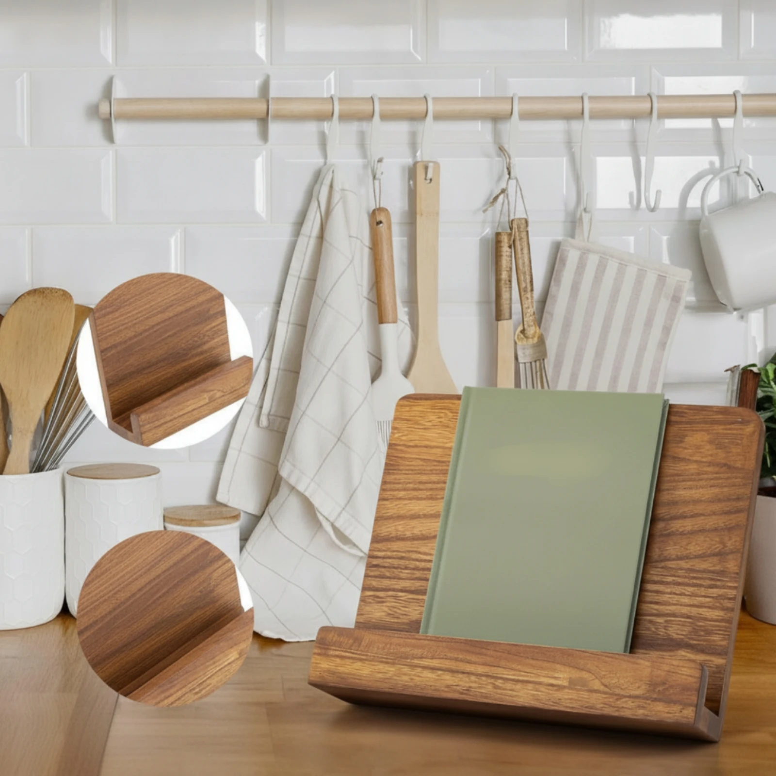 Wooden Book Stand Handshands-Free Desktop Book Stand Desk Easel Stable Holder Strong for Readers, Tabletop, Kitchen Counter
Wooden Book Stand Handshands-Free Desktop Book Stand Desk Easel Stable Holder Strong for Readers, Tabletop, Kitchen Counter