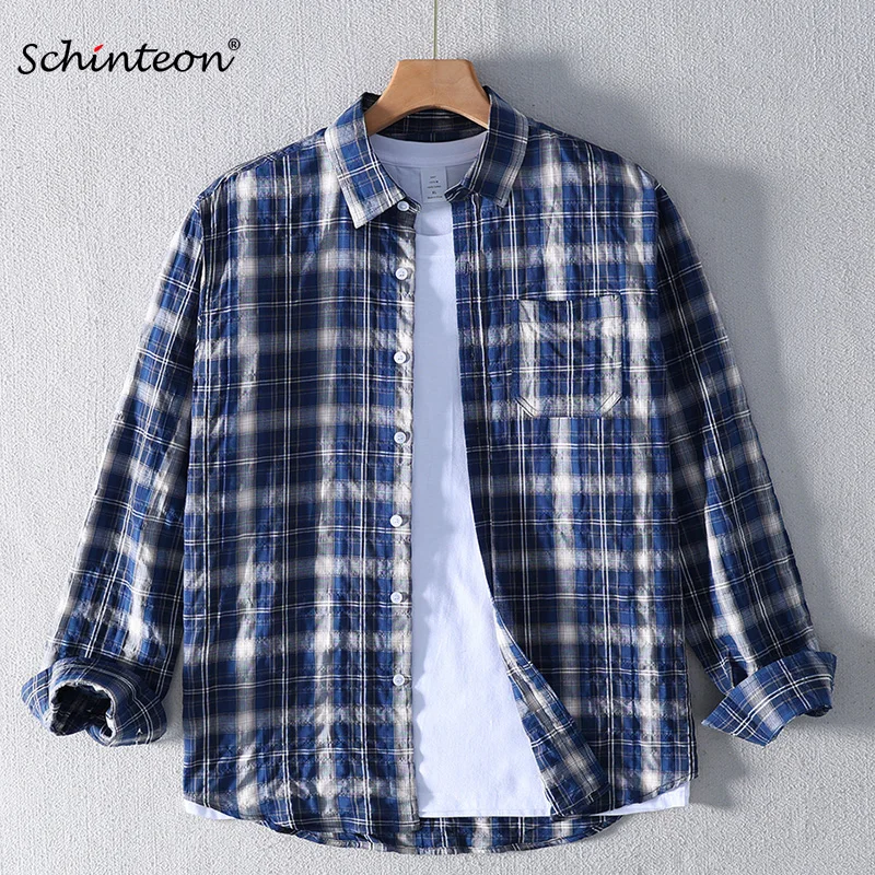 Schinteon Men's 100%Pure Cotton Plaid Shirt Long Sleeved Turn-down Collar High Quality Spring Summer Casual Comfortable Top 2026
Schinteon Men's 100%Pure Cotton Plaid Shirt Long Sleeved Turn-down Collar High Quality Spring Summer Casual Comfortable Top 2026
