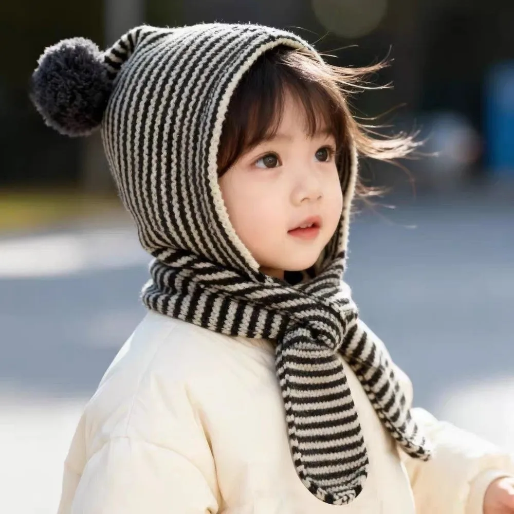 Корейская зимняя шапка-балаклава, полосатый теплый вязаный шарф с капюшоном, ветрозащитная защита ушей, шапка-бомбер, шапочки для мальчиков и девочек
Корейская зимняя шапка-балаклава, полосатый теплый вязаный шарф с капюшоном, ветрозащитная защита ушей, шапка-бомбер, шапочки для мальчиков и девочек