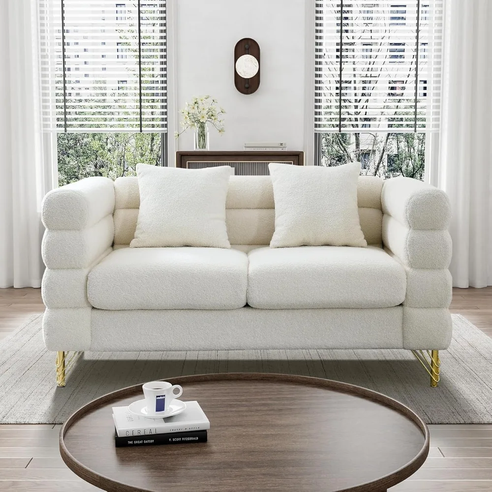 Cloud Couch for Living Room, 59" Modern Overstuffed Deep Seat Boucle Sherpa Loveseat Sofa with 2 Pillows
Cloud Couch for Living Room, 59" Modern Overstuffed Deep Seat Boucle Sherpa Loveseat Sofa with 2 Pillows