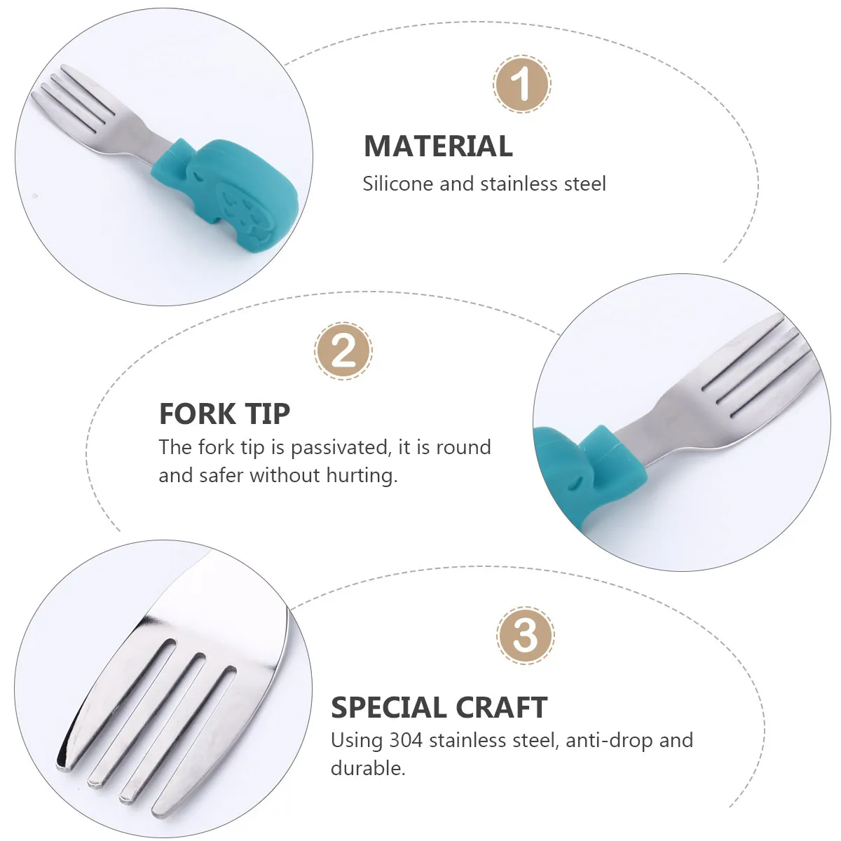 1Set Baby Fork Spoon Set Stainless Steel and Food Grade Silicone Ergonomic Design for Toddlers Learning Self Feeding Tableware
1Set Baby Fork Spoon Set Stainless Steel and Food Grade Silicone Ergonomic Design for Toddlers Learning Self Feeding Tableware