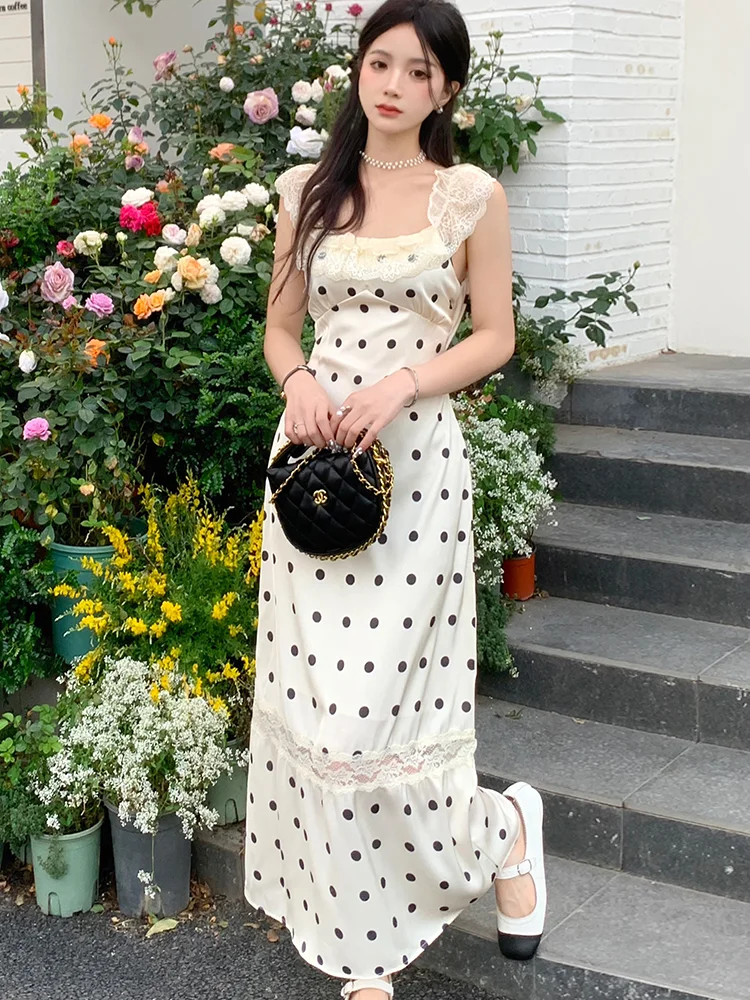 Elegant Party Sleeveless Midi Dresses for Women 2024 Summer Korean Casual Fashion Sexy Backless Lace Patchwork Female Clothing
Elegant Party Sleeveless Midi Dresses for Women 2024 Summer Korean Casual Fashion Sexy Backless Lace Patchwork Female Clothing