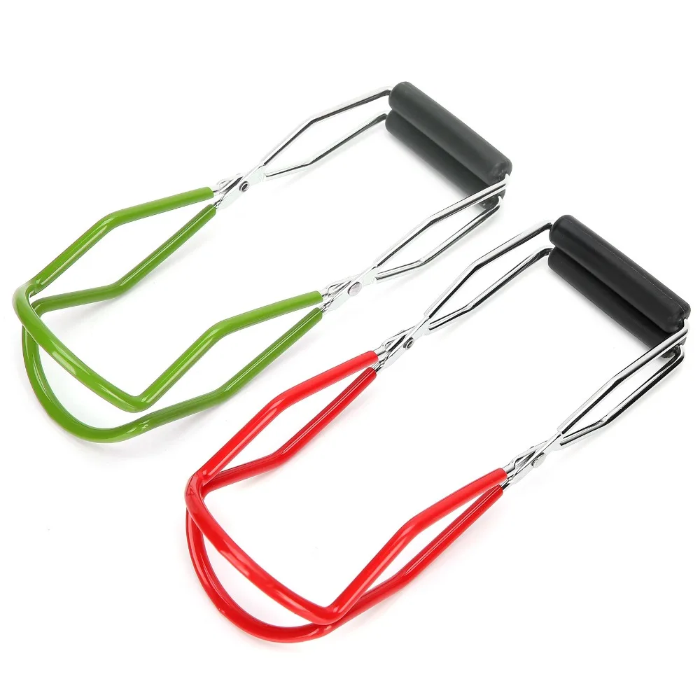 2PCS Stainless Steel Canning Jar Lifter Non-slip Handle Lengthen Bend Foot Jar Lifter Tongs Red/Green Heat Resistance
2PCS Stainless Steel Canning Jar Lifter Non-slip Handle Lengthen Bend Foot Jar Lifter Tongs Red/Green Heat Resistance