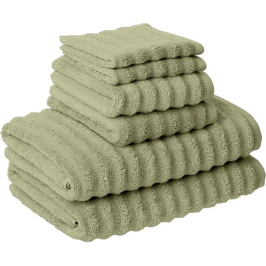 Spa Collection 6Piece Ultra Soft QuickDry 550GSM 100 Combed Cotton Wavy Towel Set by Amrapur Overseas Sage
Spa Collection 6Piece Ultra Soft QuickDry 550GSM 100 Combed Cotton Wavy Towel Set by Amrapur Overseas Sage