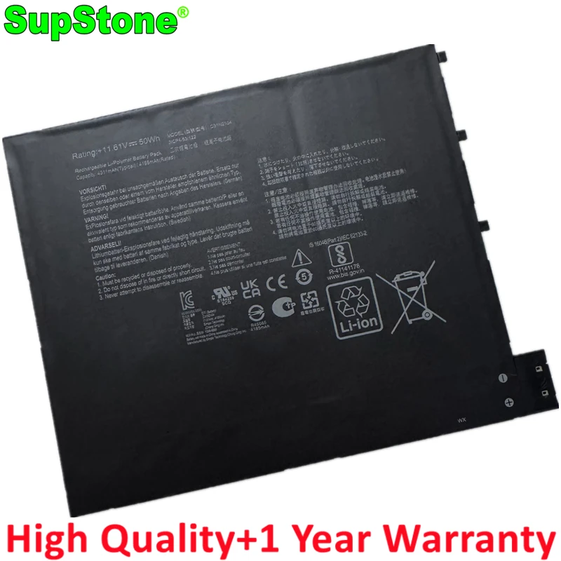 SupStone C31N2104 Laptop Battery For Asus VivoBook 13 Slate OLED T3300KA 0B200-04090000 3ICP4/53/122
SupStone C31N2104 Laptop Battery For Asus VivoBook 13 Slate OLED T3300KA 0B200-04090000 3ICP4/53/122