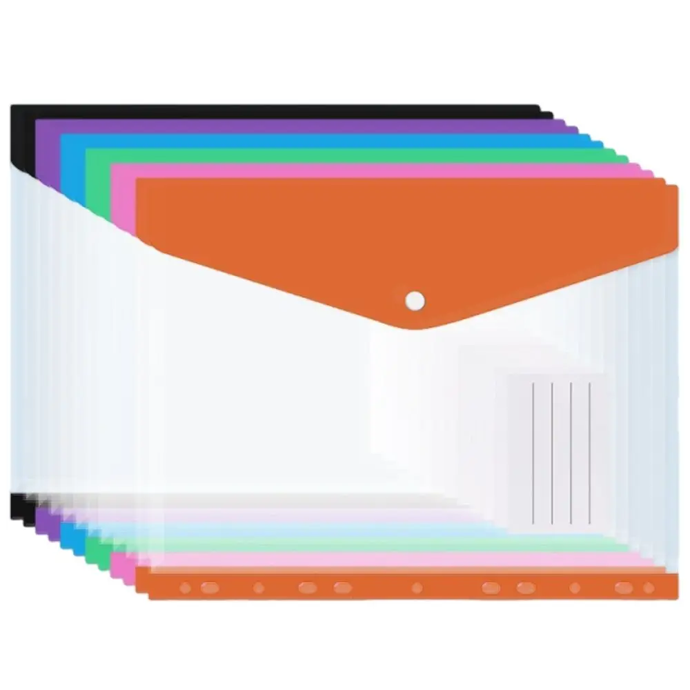12Pcs Large-Capacity Loose-Leaf File Bags Transparent Colorful File Folder Expansion Bag Button Closes 11 Holes
12Pcs Large-Capacity Loose-Leaf File Bags Transparent Colorful File Folder Expansion Bag Button Closes 11 Holes