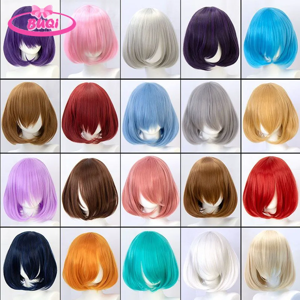 Synthetic Unisex 14 Inches Short Cosplay Hair Party BOB Wigs with Bangs Pink Blonde Orange Halloween Costume Lolita Wig
Synthetic Unisex 14 Inches Short Cosplay Hair Party BOB Wigs with Bangs Pink Blonde Orange Halloween Costume Lolita Wig