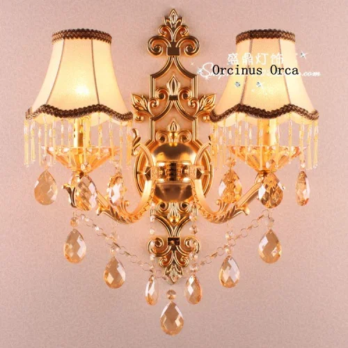 European luxury Golden Crystal wall lamp living room background wall corridor French creative decorative double head wall lamp
European luxury Golden Crystal wall lamp living room background wall corridor French creative decorative double head wall lamp