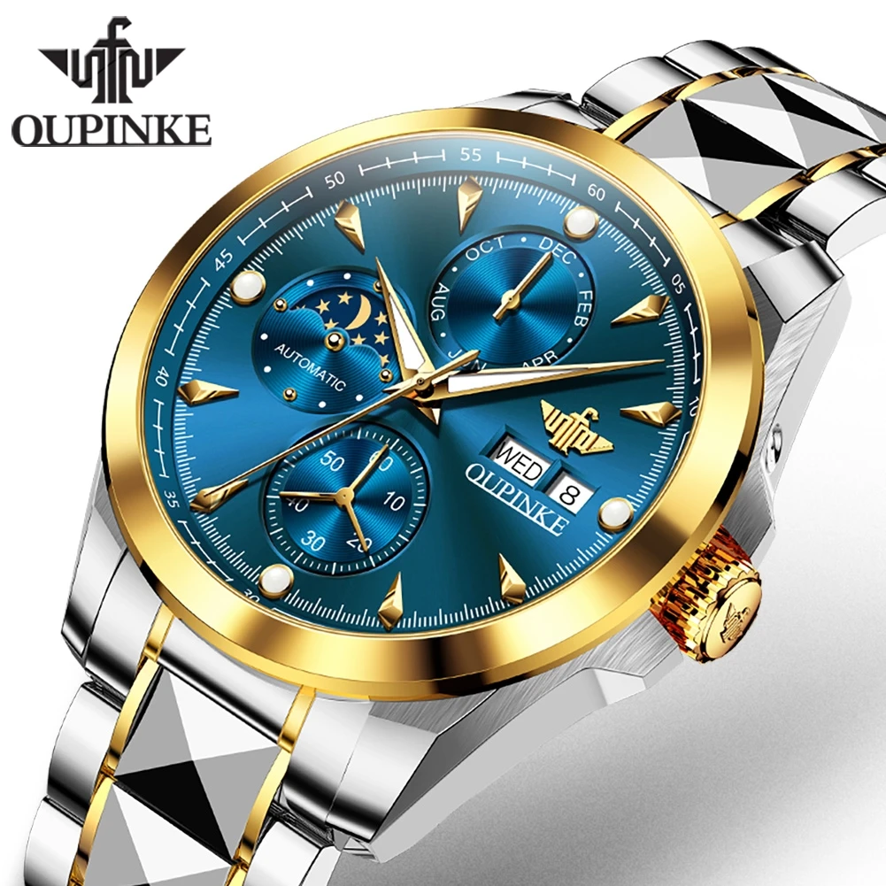 OUPINKE 3299 Luxury Men Automatic Mechanical Watch Tungsten Steel Waterproof Moonphase Watch Brand Original Sapphire Men Watch
OUPINKE 3299 Luxury Men Automatic Mechanical Watch Tungsten Steel Waterproof Moonphase Watch Brand Original Sapphire Men Watch