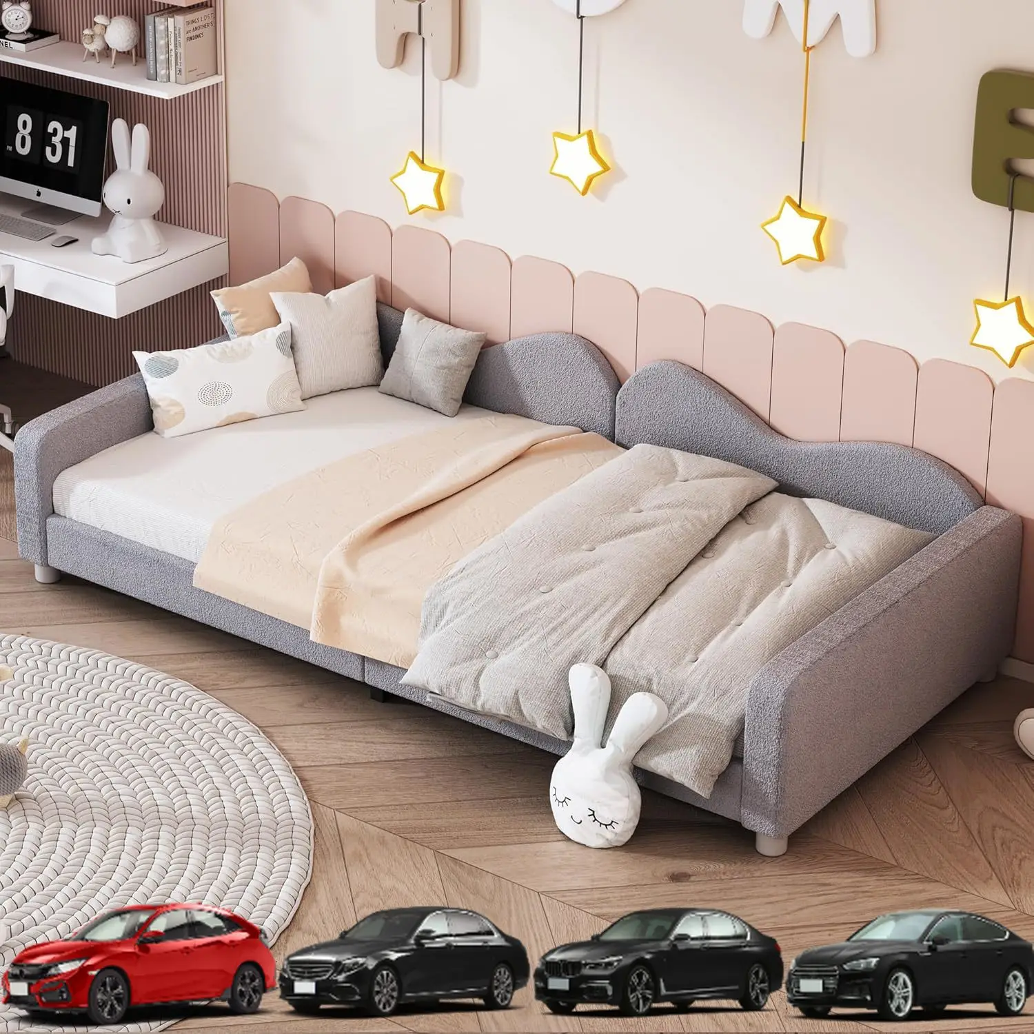 Мягкая кушетка Merax Twin Size, диван-кровать из ткани Шерпа со спинкой в форме облака, пружина не требуется, серый
Мягкая кушетка Merax Twin Size, диван-кровать из ткани Шерпа со спинкой в форме облака, пружина не требуется, серый