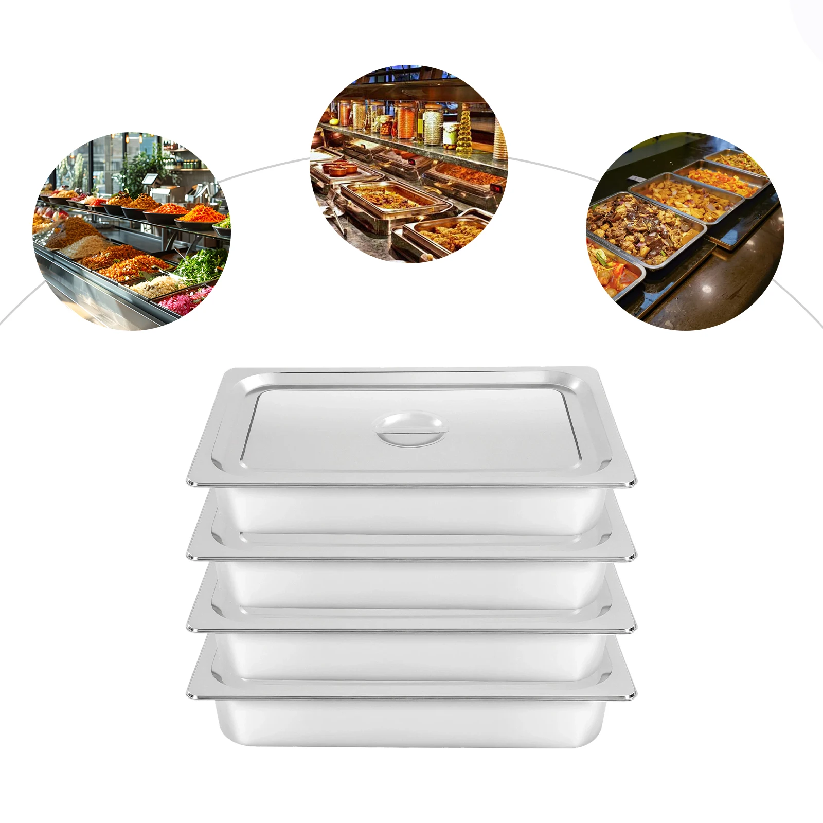 4 Pcs 9l Steam Table Pans With Lids Buffet Chafing Dishes Stainless Steel Food Container For Commercial Or Personal Uses
4 Pcs 9l Steam Table Pans With Lids Buffet Chafing Dishes Stainless Steel Food Container For Commercial Or Personal Uses