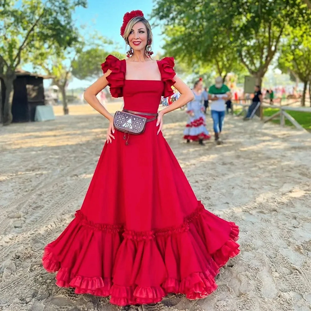 Pretty Ruiffles Satin Long Evening Dress Chic Square Collar Taffeta A Line Prom Party Gowns Puffy Satin Celebrity Dresses
Pretty Ruiffles Satin Long Evening Dress Chic Square Collar Taffeta A Line Prom Party Gowns Puffy Satin Celebrity Dresses